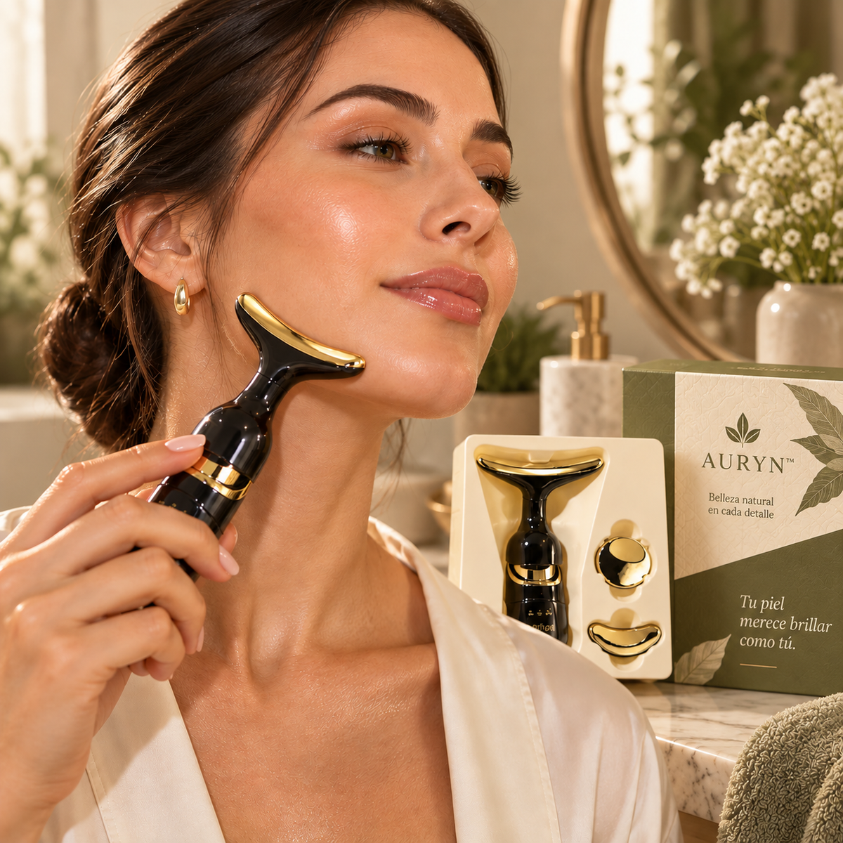 Auryn™ | Masajeador Facial 3 en 1 con Tecnología Lifting