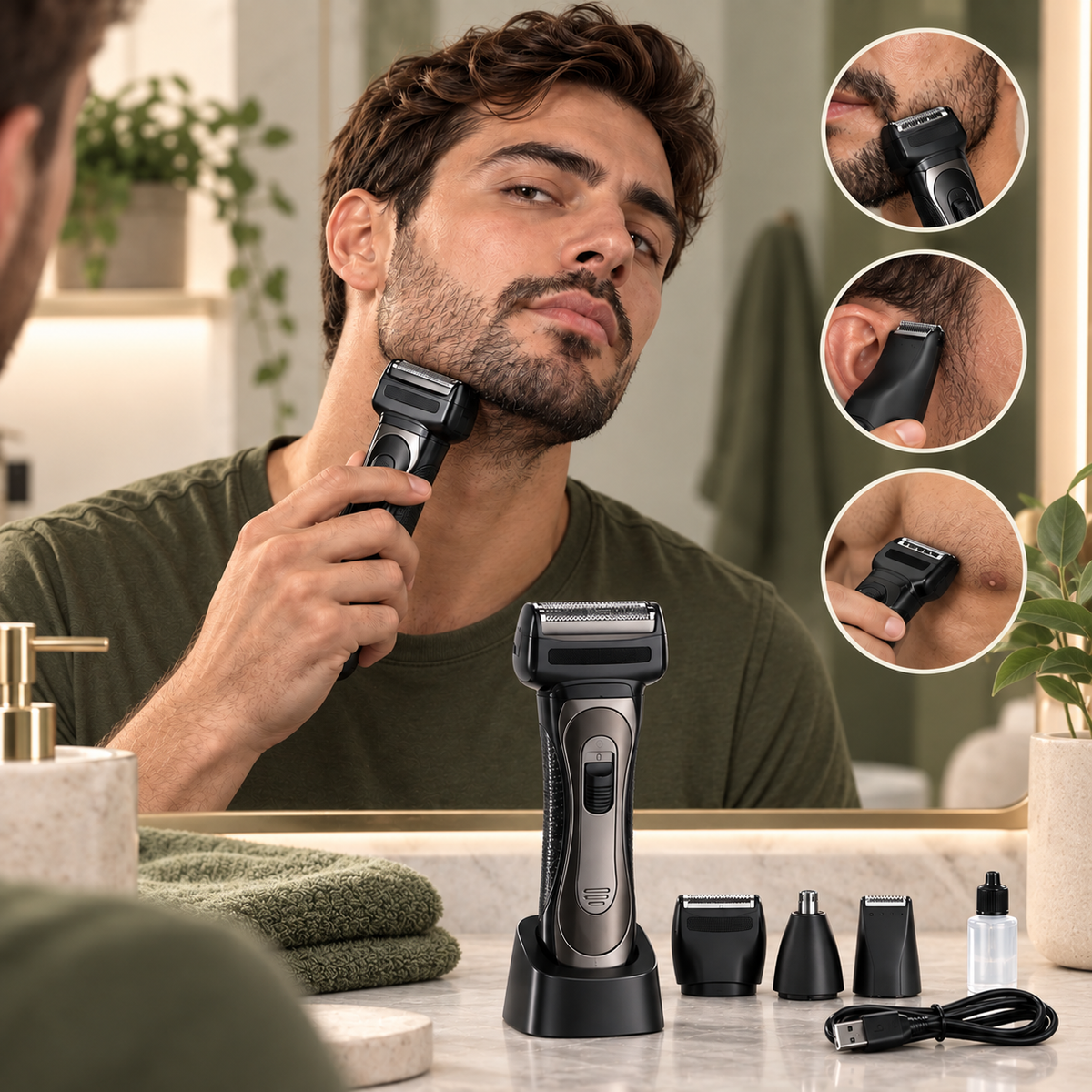 Grooma™ | Kit Máquina de Afeitar 3 en 1 Recargable